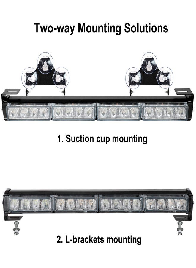 ASPL 2x16.8 inch Emergency Flashing LED Traffic Advisor Strobe Light Bar 32LED 26 Flash Patterns Interior Safety Warning Lights (Green/White) - Image 5
